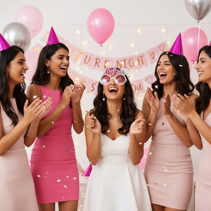 Group bachelorette party with bride to be shades