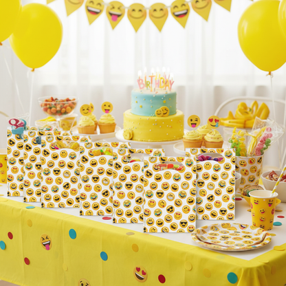 Emojis Loot Bags as Return Gift Display at Kids Birthday Party
