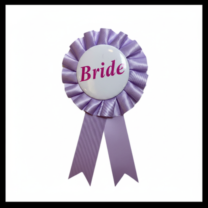 Bride Award Ribbon Lavender - Top Angle