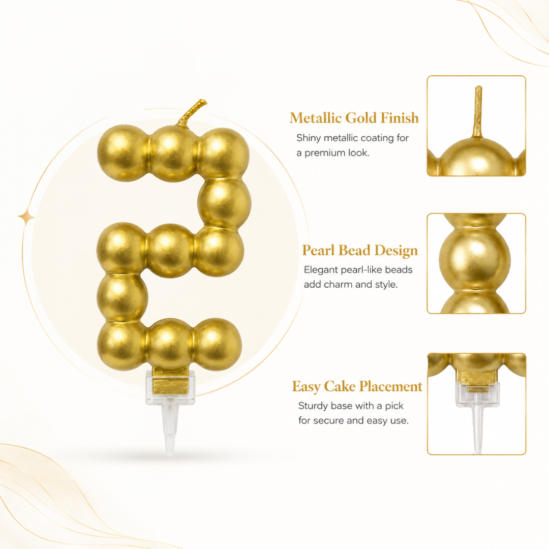 Golden Vector Dots Numerical Candle No. 2