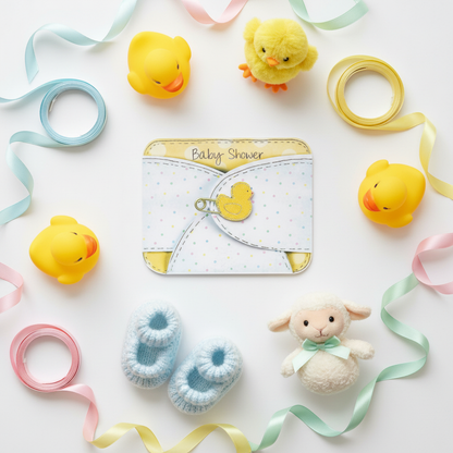 Baby Diaper Jumbo Baby Shower Invitations Sweet Flat Lay