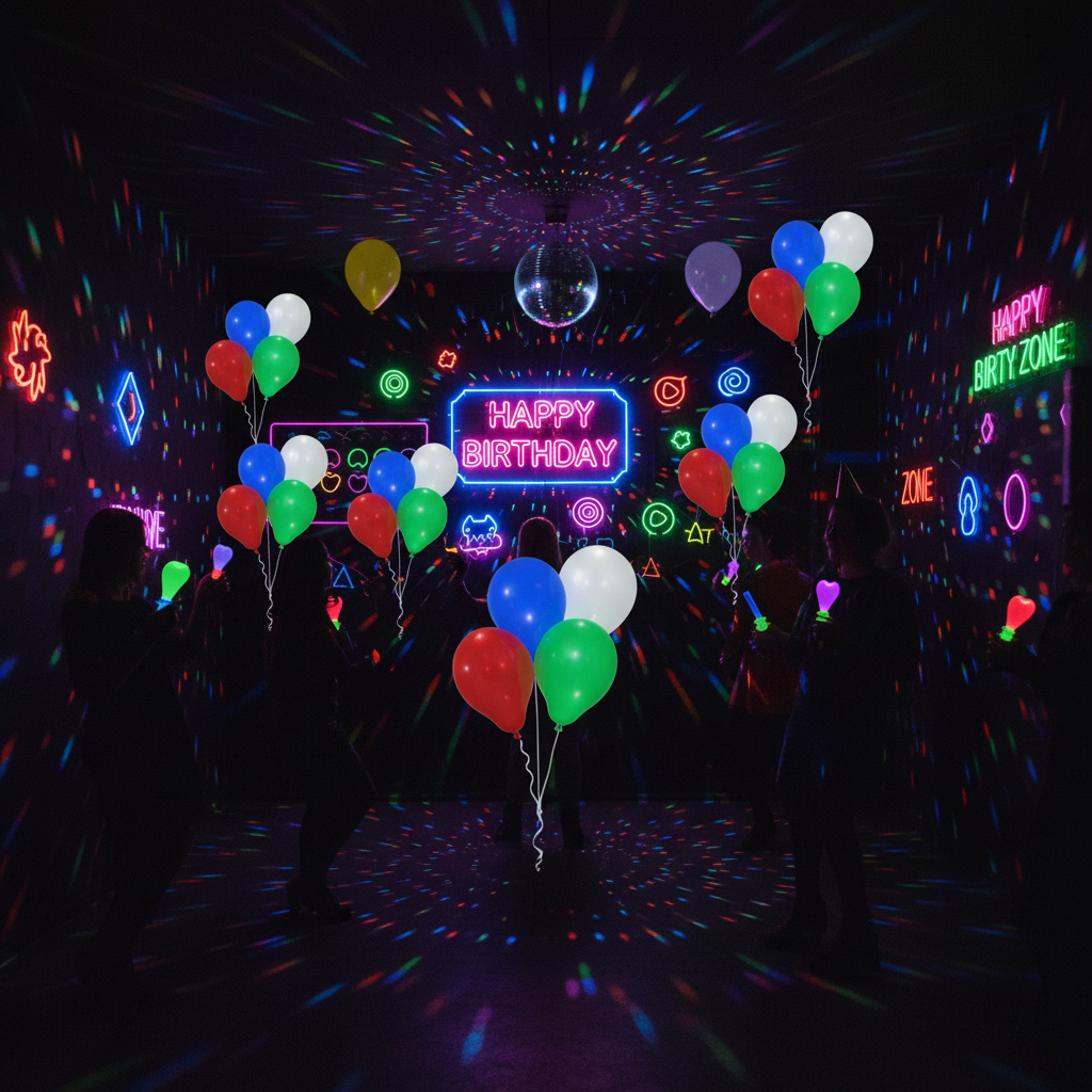 LED Light Up Balloons - Neon Night Birthday Party