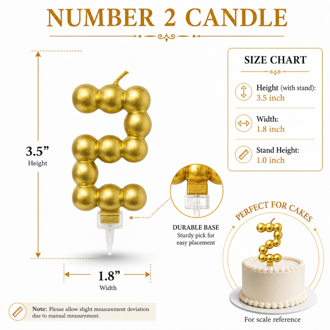Golden Vector Dots Numerical Candle No. 2