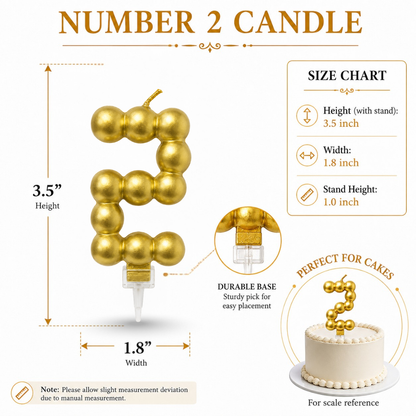 Golden Vector Dots Numerical Candle No. 2