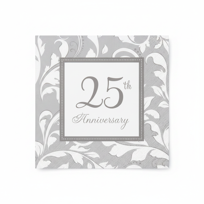 25th Anniversary Paper Napkin - Flat Lay