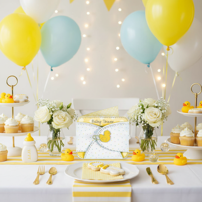 Baby Diaper Jumbo Baby Shower Invitations at Baby Shower Party Table Setup