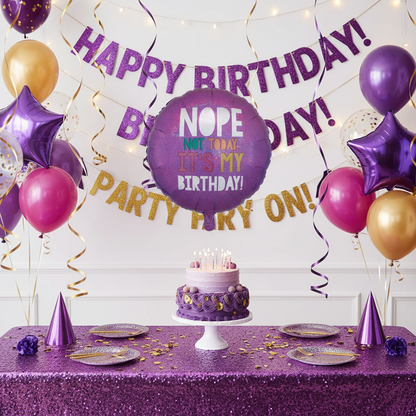 NOPE Birthday Balloon - Sassy Birthday Party Setup