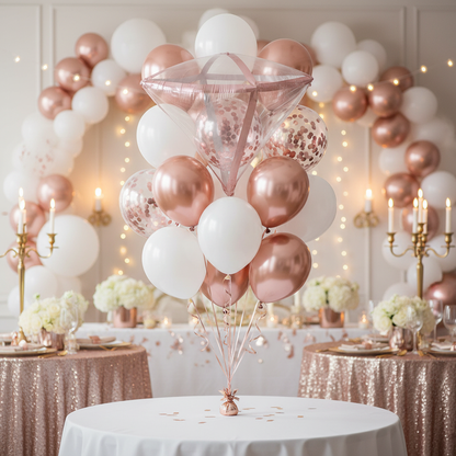 Diamond Balloon - Rose Gold Birthday Party