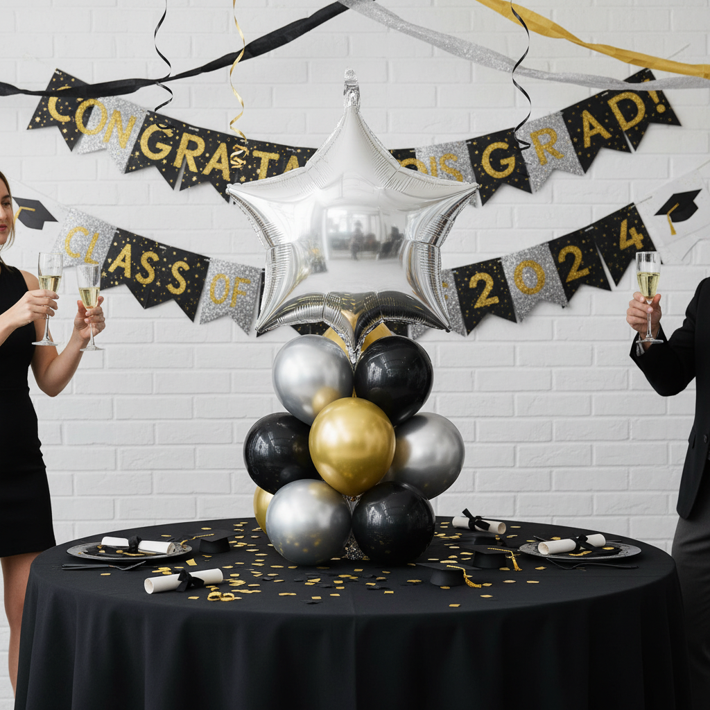 Silver Star Balloon - Graduation Party