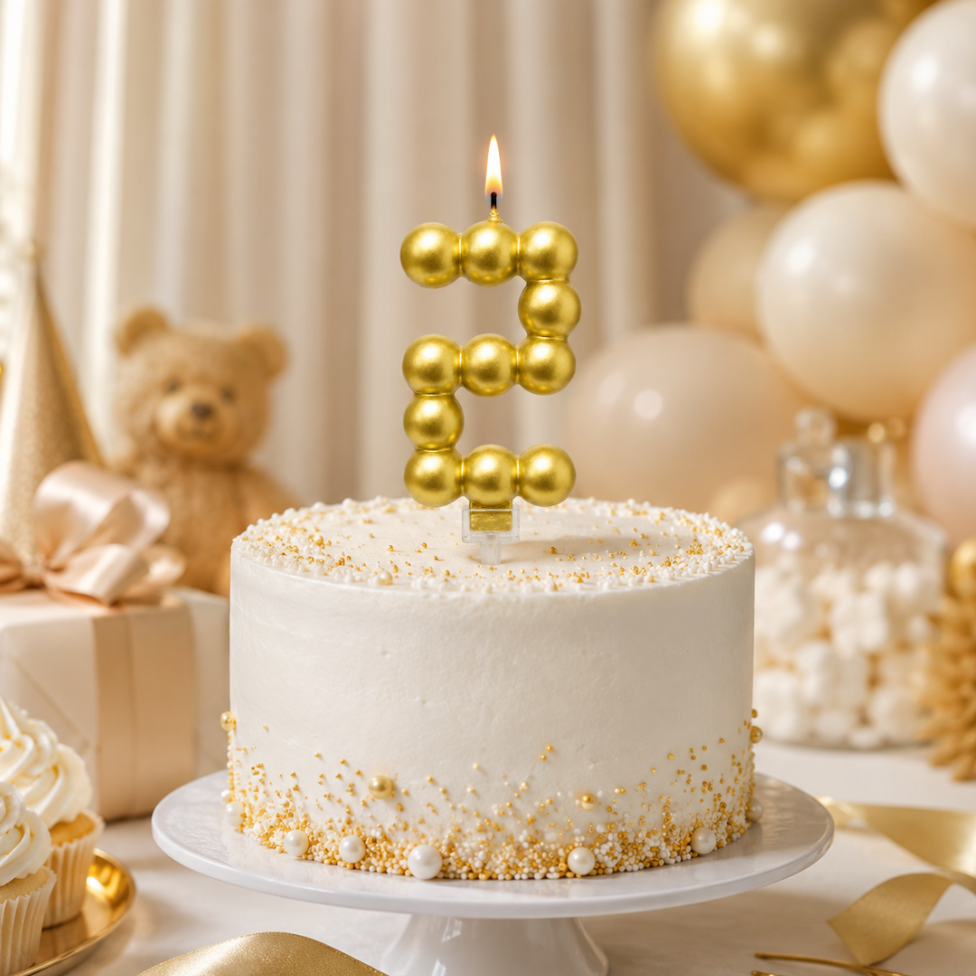 Golden Vector Dots Numerical Candle No. 2