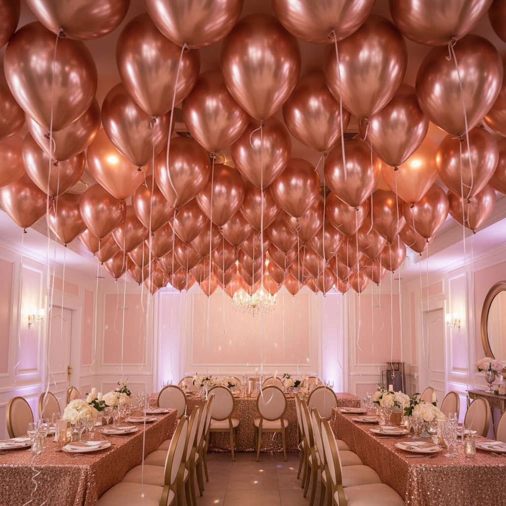 Rose Gold Chrome Balloon - Ceiling Balloon Decoration
