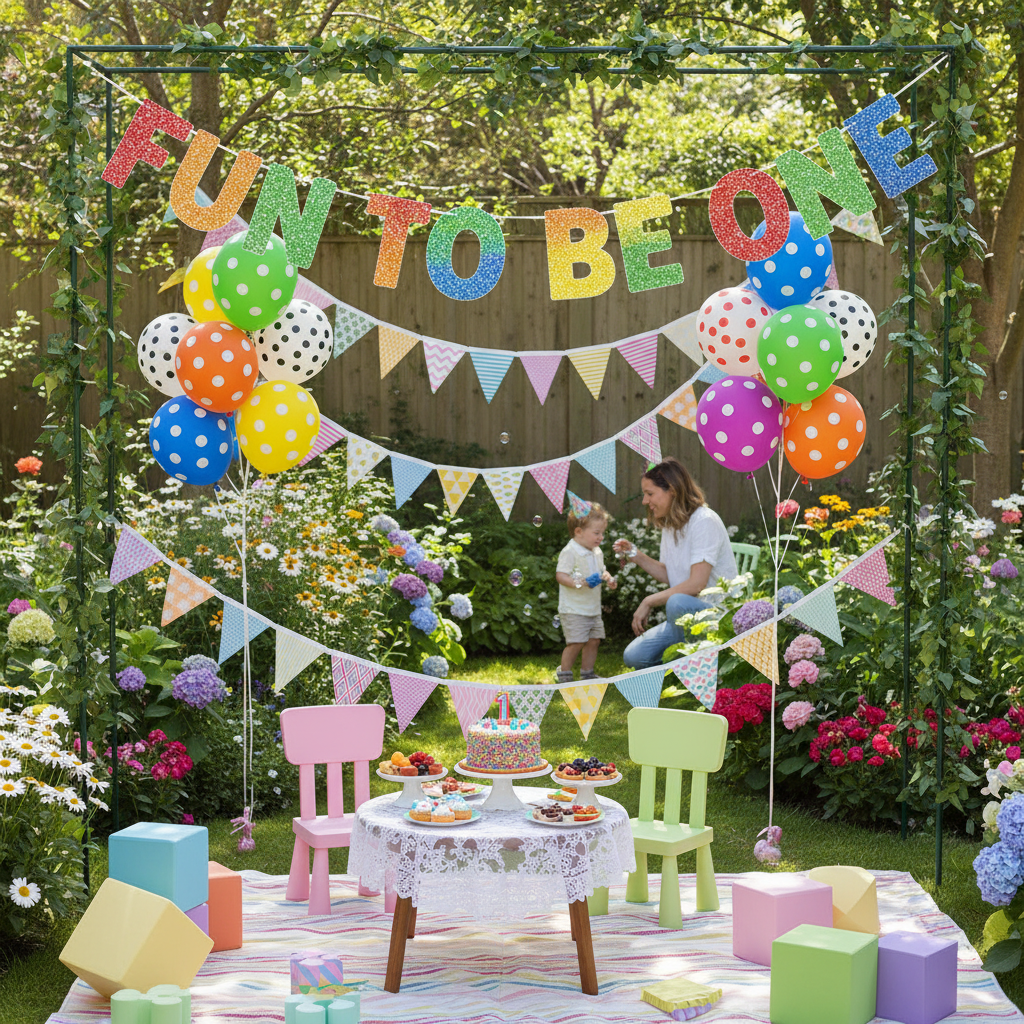 Fun To Be One Banner - Outdoor First Birthday
