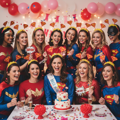 Superwoman Headband worn at Superhero Bachelorette Party