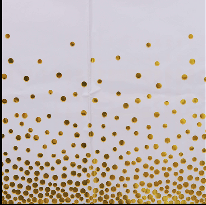 White Tablecover with Golden Polka Dot 54" x 72" - 1PC