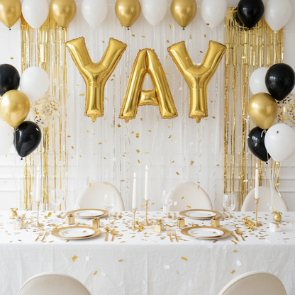 Gold Letter Y Balloon - YAY Birthday Celebration