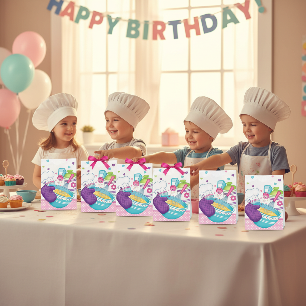 Little Chef Loot Bags as Return Gifts at Kids Cooking Class Birthday Party