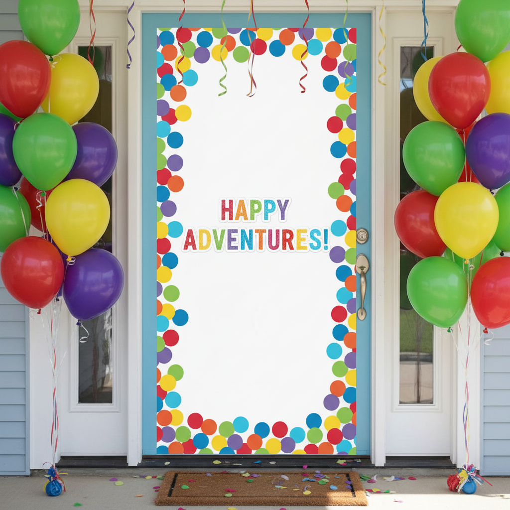 Customizable Rainbow Door Decoration Kit - Kids Birthday Door Decoration