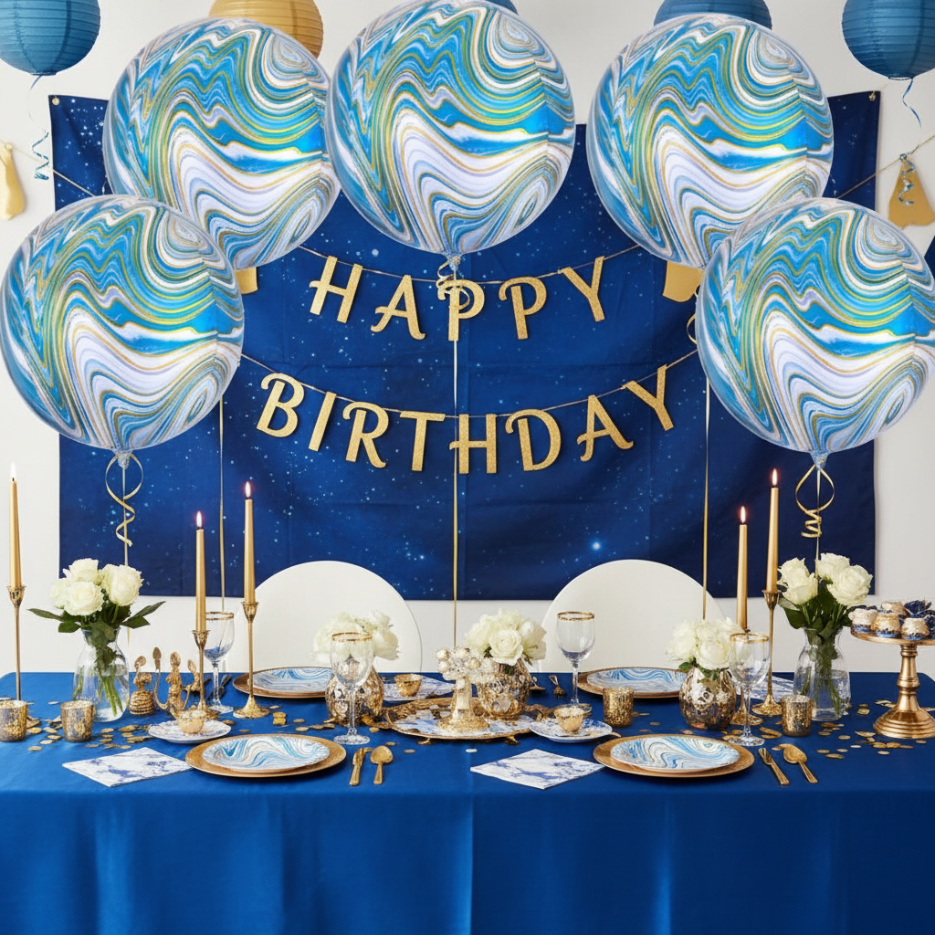 Blue Marble Orbz Balloon - Birthday Party