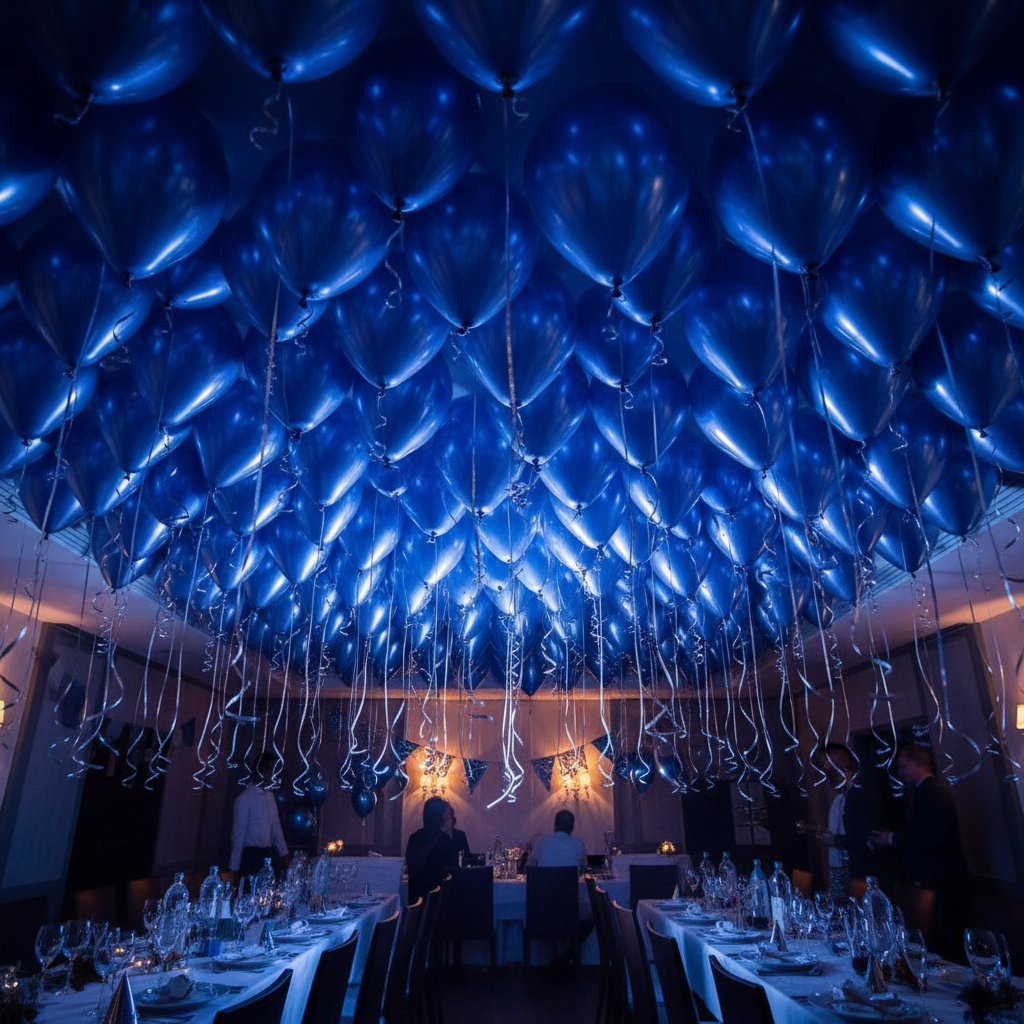Royal Blue Chrome Balloon - Ceiling Balloon Decoration