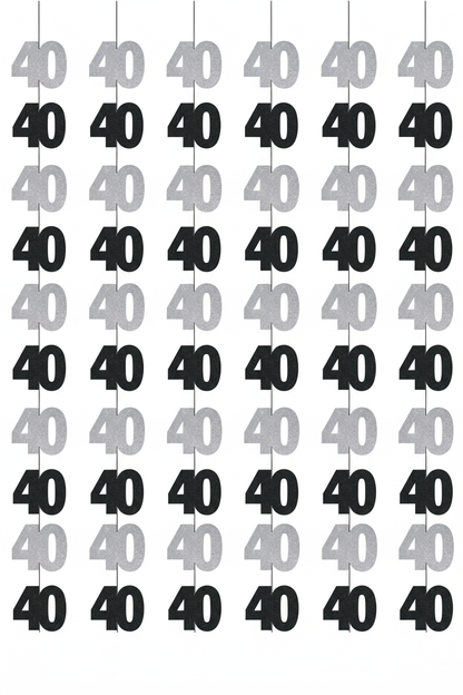 40th Birthday String Decoration 7FT front view curtain effect