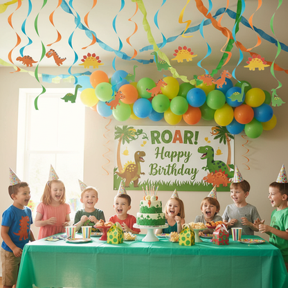 Dino Blast Hanging Decoration at Kids Dinosaur Birthday Party