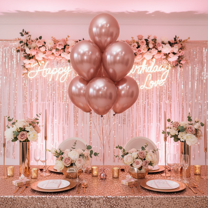 Rose Gold Chrome Balloon - Birthday Bridal Party Bouquet