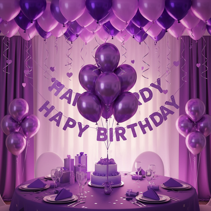 Purple Chrome Balloon - Birthday Party Bouquet
