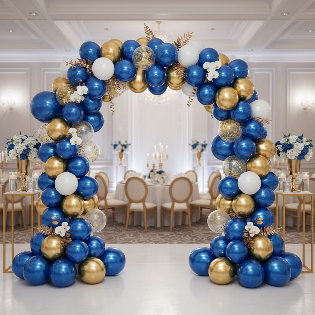 Royal Blue Chrome Balloon - Balloon Garland Arch