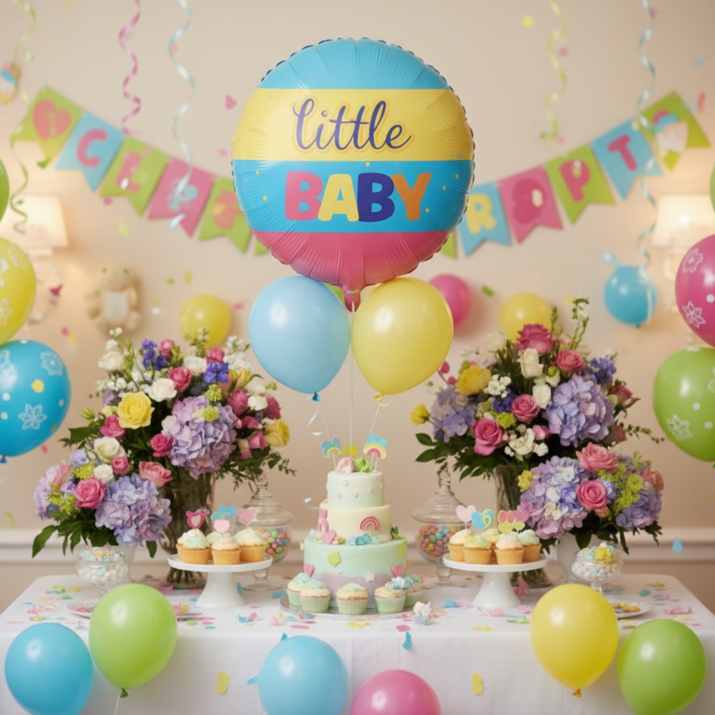 Little Baby Stripes Balloon - Baby Shower Party Setup