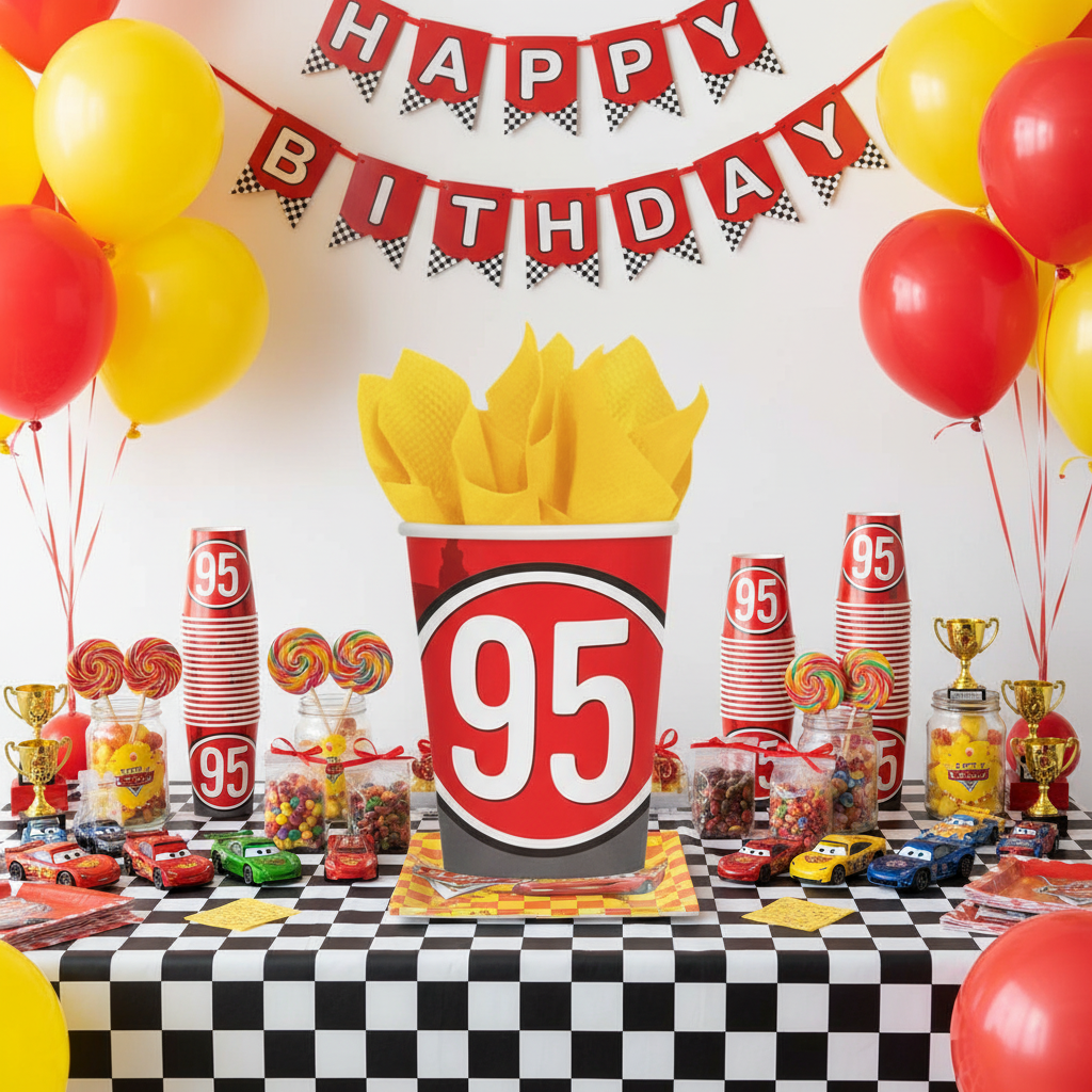 Disney Pixar Cars Paper Cups at Cars Themed Kids Birthday Return Gift Table