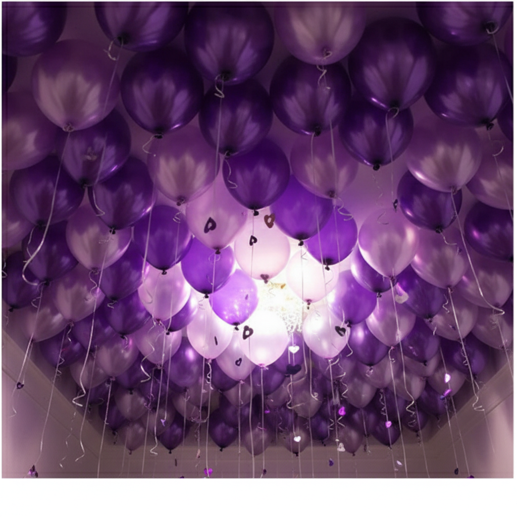 Purple Chrome Balloon - Ceiling Balloon Decoration