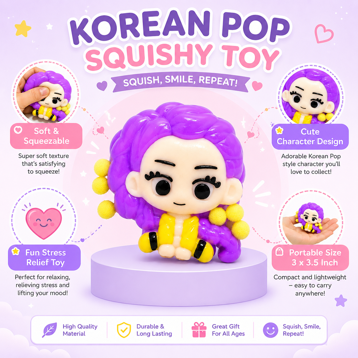 K-POP Rumi Squishy Taba Toy - Slow Rebound Squeeze Toy | Wanna Party - Image 9