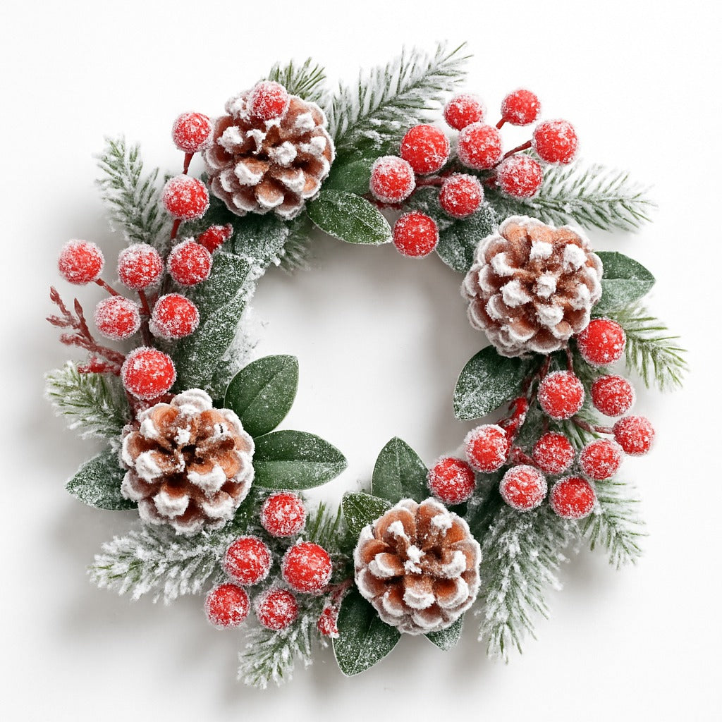 Small Wreath with Pine Cones and Cherries - 1PC