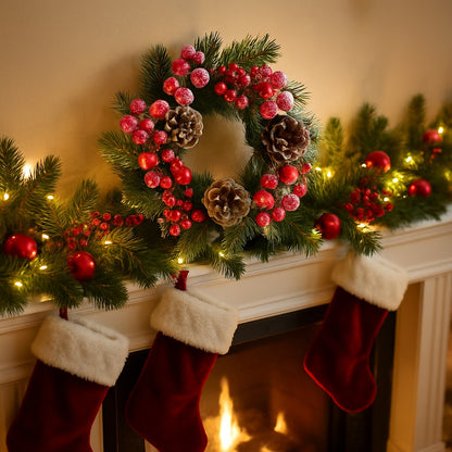 Small Wreath with Pine Cones and Cherries - 1PC