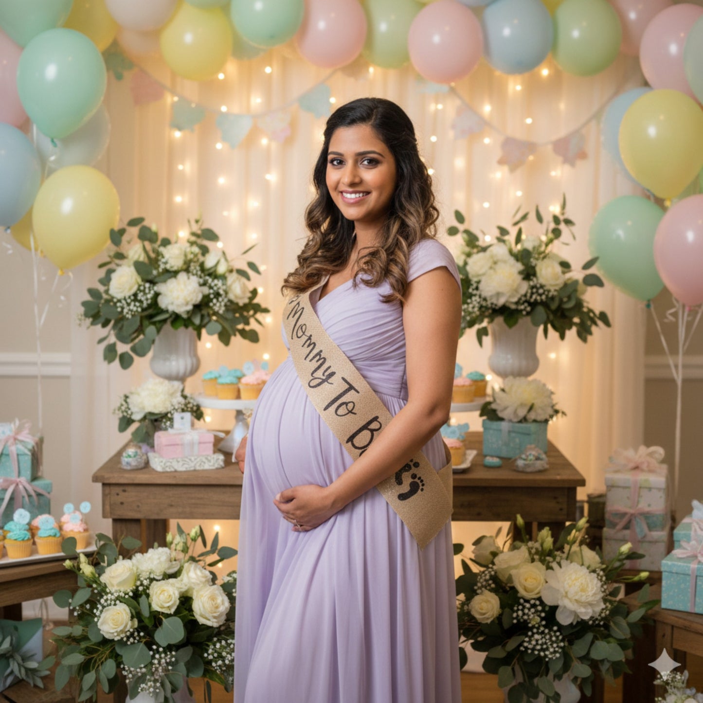 Glitter Mommy to be Sash