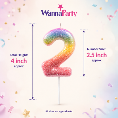 Three Color Gradient Glitter Candle Number 2