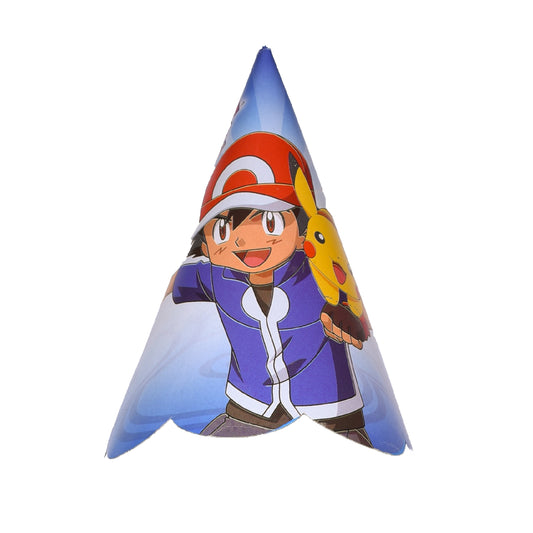 "Pokemon Theme Party Paper Hat for Birthday/ Theme Party - 10Pc "