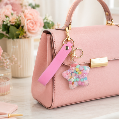 Star Beads Keychain Pink Strap - Cute Bag Charm for Girls | Wanna Party - Image 6