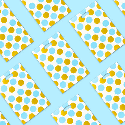 Blue Large Polka Dot Loot Bags Combo - 20PC