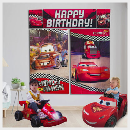 Cars Theme Scene Setter - 6ft x 5ft - 5PC Set