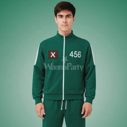 Squid Game Track Suit Costume Green Cosplay with Jacket and Lowers - Size XL