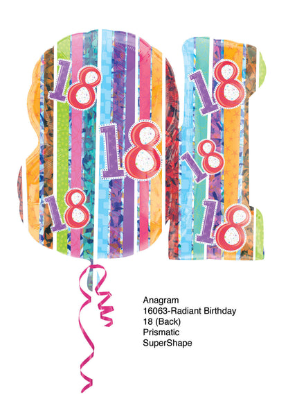 18th Birthday Balloons 28" P40-1PC