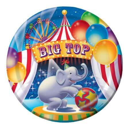 CIRCUS PARTY LUNCH PLATES 9" - 8CT