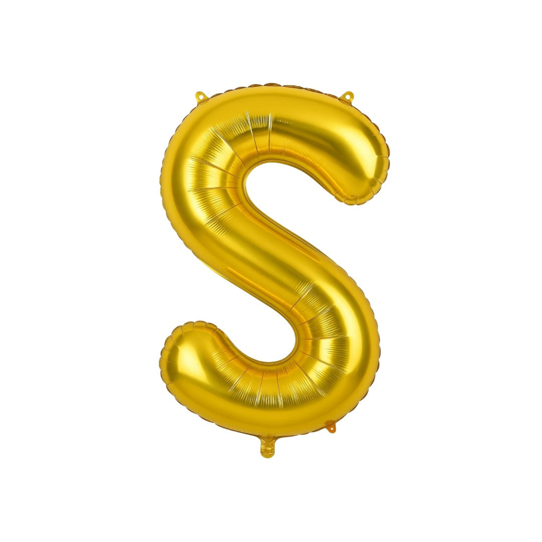 16 Inch Letter S Gold Foil Balloon for Birthday Party Decoration