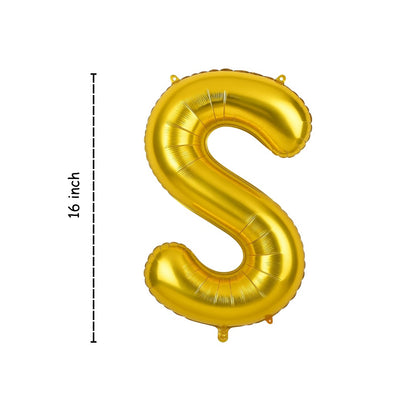 16 Inch Letter S Gold Foil Balloon for Birthday Party Decoration