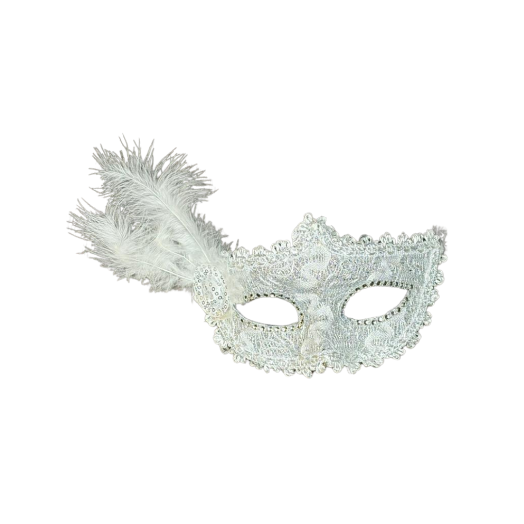 White Glitter Mask-1PC