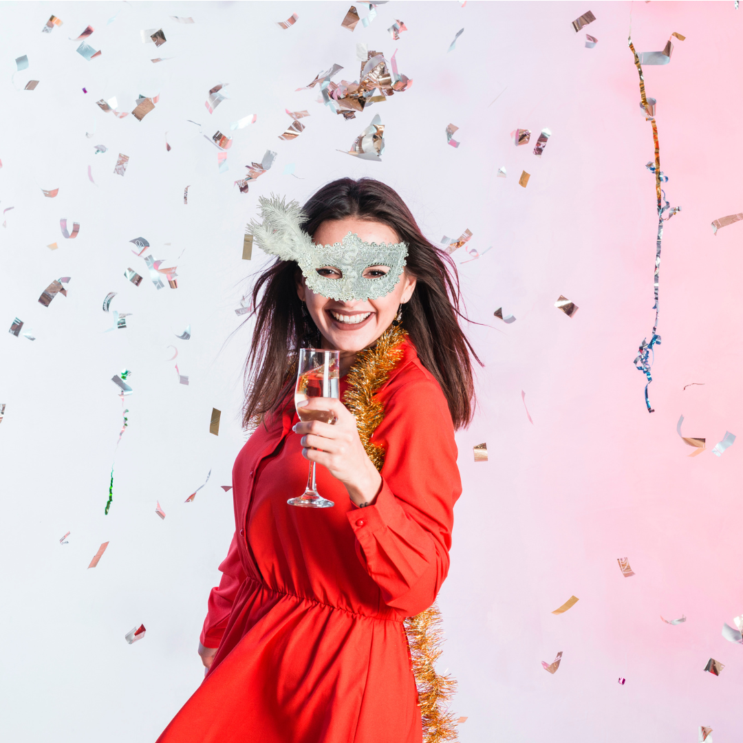 White Glitter Mask-1PC