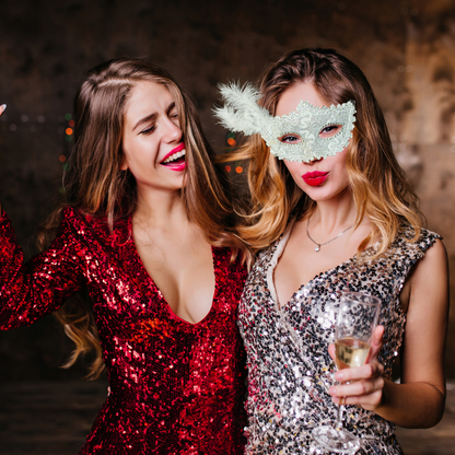 White Glitter Mask-1PC