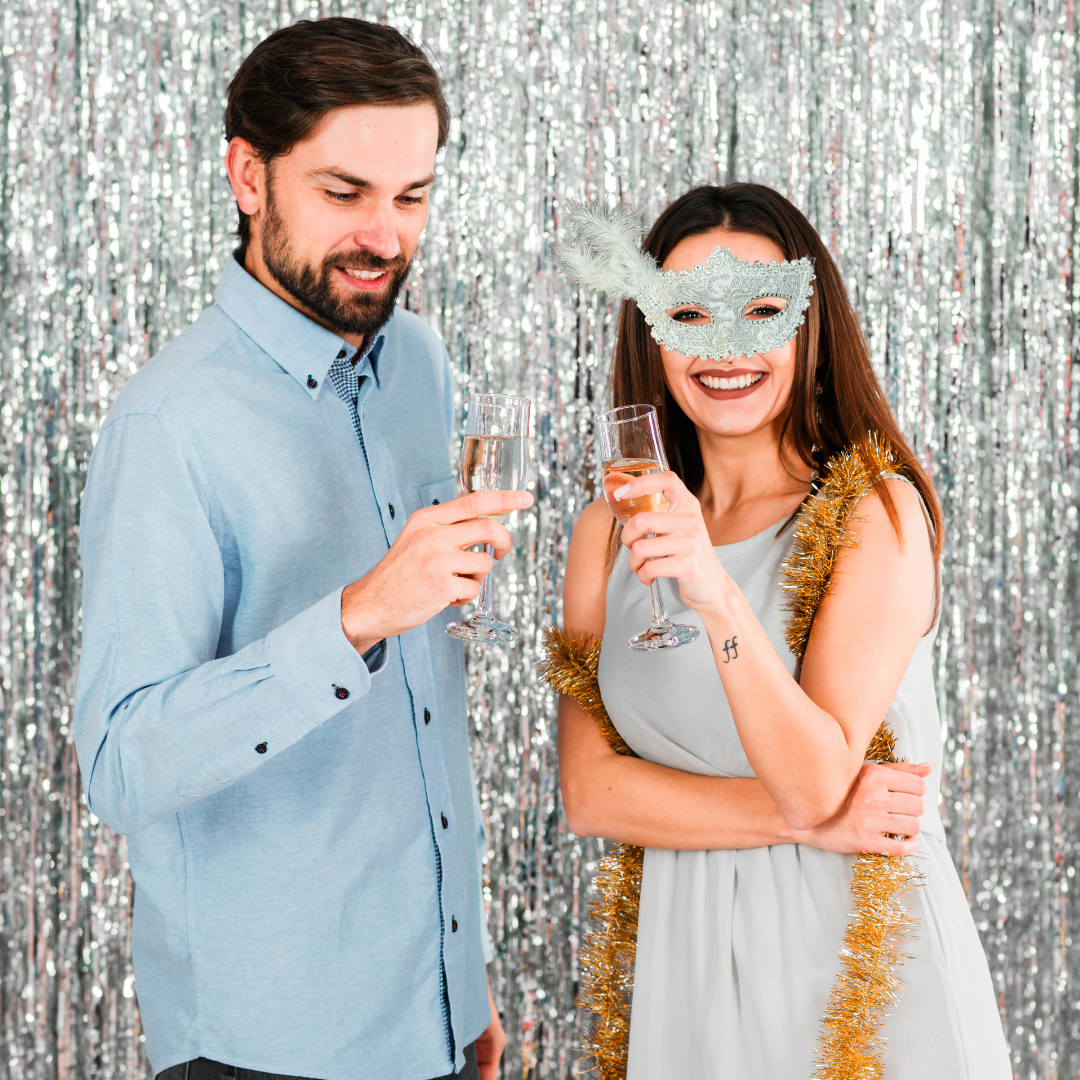 White Glitter Mask-1PC