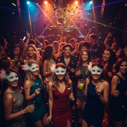 White Glitter Mask-1PC